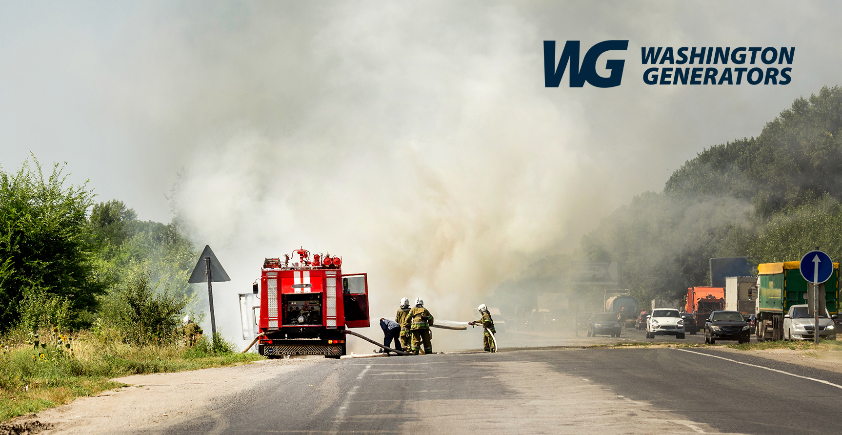 Wildfire scene needing a back up generator at a home.